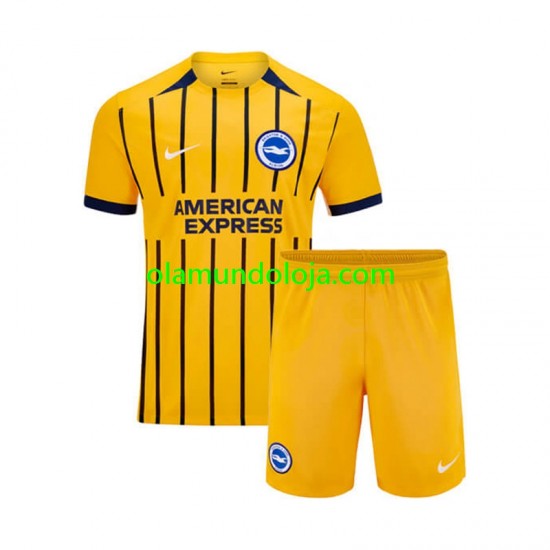 Camisola Brighton & Hove Albion Criança Equipamento Segundo 2024-2025 Manga Curta